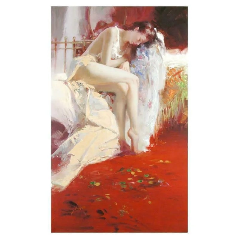 Pino Daeni (1939-2010), "Fanciful Dream" Artist Embellished: "Fanciful Dream" is a limited edition giclee on stretched canvas that has been hand-embellished by Pino himself, AP numbered and hand signed by Pino (1939-2010). Includes Certificate of Authenticity.