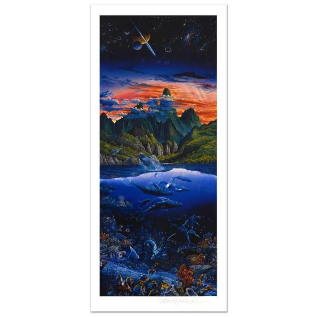 Robert Lyn Nelson, "Oasis" Limited Edition Mixed Media: Captivating audiences worldwide, Nelson dazzles all with his incredible use of color and depth. "Oasis" is a limited edition mixed media on paper, numbered and hand signed by the artist! Includes