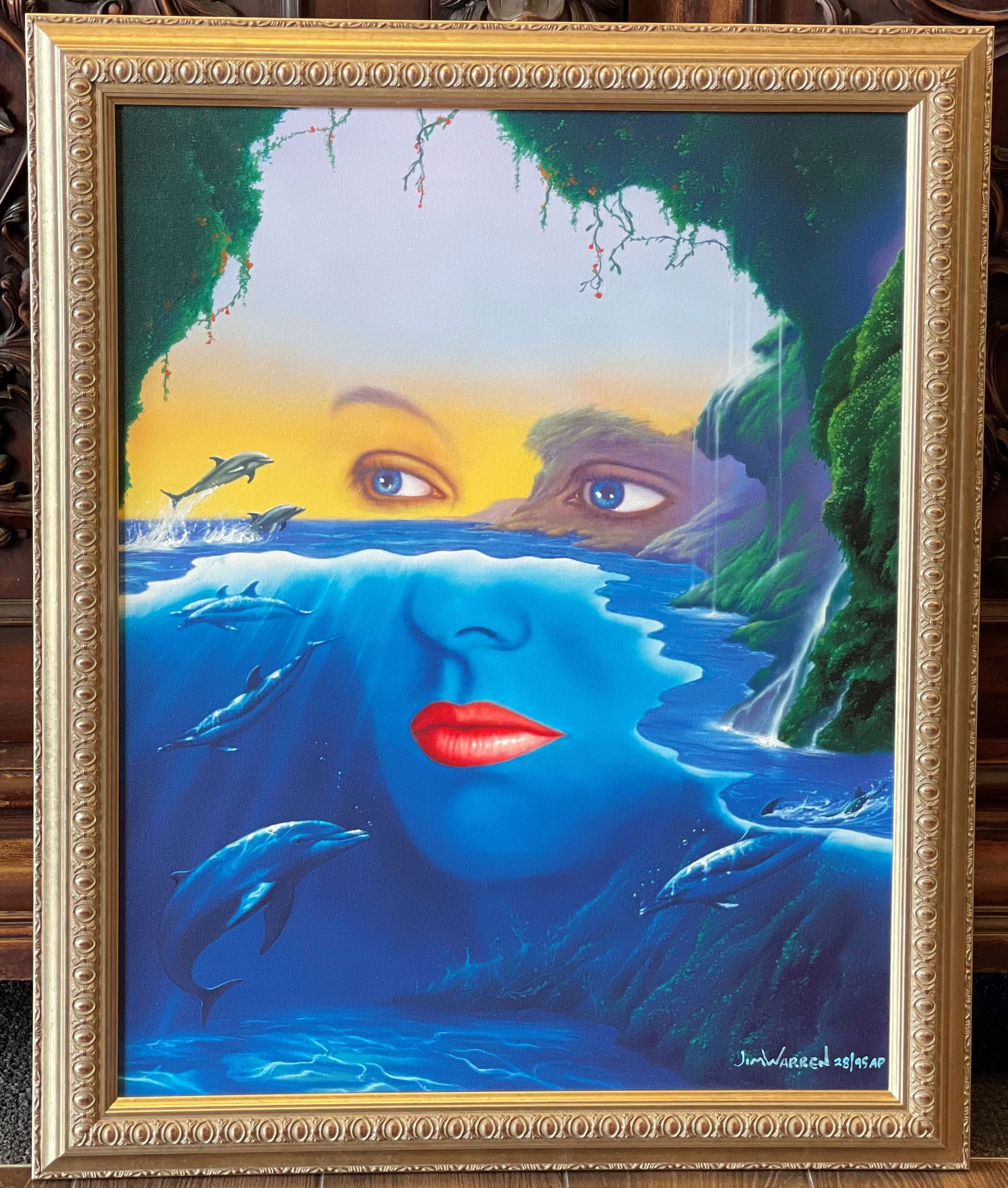 Jim Warren, "Friends of Mother Nature" Hand Signed - LE Giclee - Framed: Friends of Mother Nature" is an AP numbered, artist embellished limited edition giclee on canvas by Jim Warren. The piece is hand signed and accompanied by a certificate of authenticity. Measures