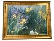 FLORAL LANDSCAPE GICLEE PRINT WITH DRAGONFLIES 47": FLORAL LANDSCAPE GICLEE PRINT WITH DRAGONFLIES - APPROX TO FRAME