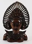 CARVED WOOD INDONESIAN BUST: Very detailed carving bust of of Bali dancer. Measures 13" T x 9" W x 3"D.