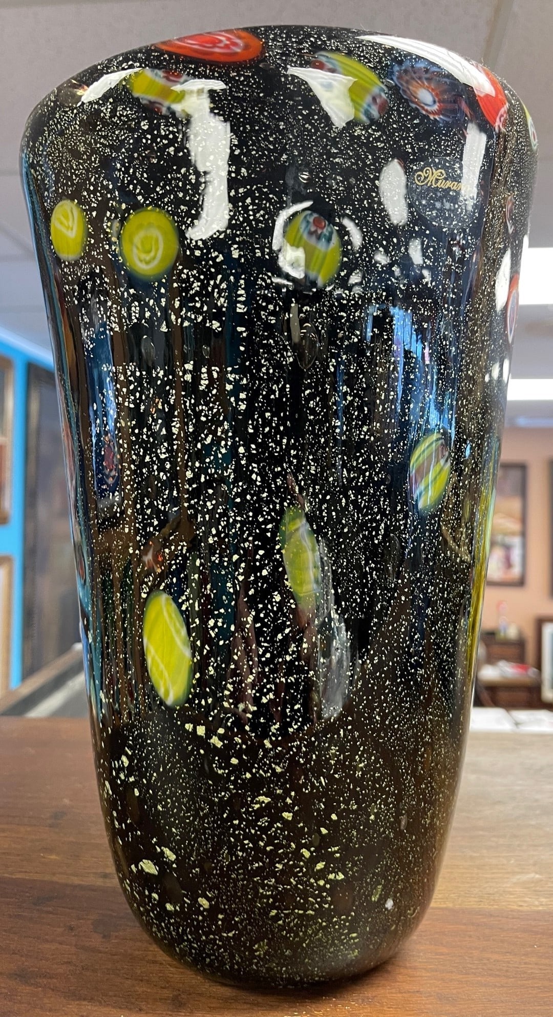 Murano Glass - Black Flower Vase: Murano Glass - Black Flower Vase