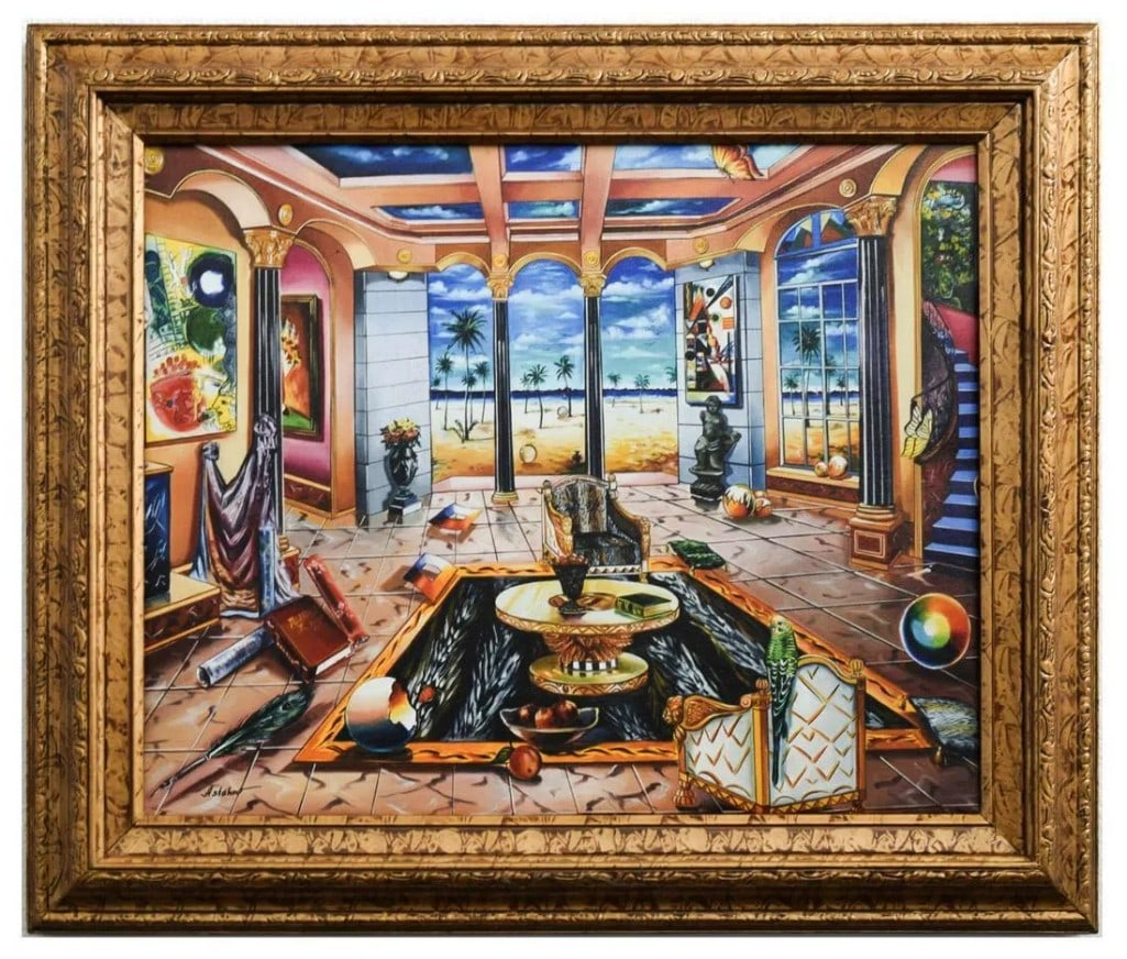 Alexander Astahov, "Beach House" Original Giclee on Canvas: Artist: Alexander Astahov. Medium: Original Giclee on Canvas. Title: Beach House. Size (Unframed): 16" x 20". Size (Framed): 21.25"H x 25.25"W. Certificate of Authenticity: From the publisher.