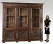Monumental mid 19th c. French oak bookcase (1 of 4)