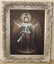 Oil Painting of Goddess Lakshmi: Large and Beautiful Oil Painting of Hindu Goddess Lakshmi on Canvas. Lakshmi is the goddess of wealth, fortune, power, luxury, beauty, fertility, and auspiciousness. Ornate Frame measures 63" tall x
