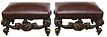 (2) BAROQUE STYLE LEATHER-UPHOLSTERED OTTOMANS (1 of 3)