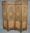 4 Panel Chinese Folding Screen, Carved Scenes (1 of 7)
