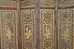 4 Panel Chinese Folding Screen, Carved Scenes - 7