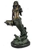 Milo Mermaid Bronze Sculpture: Milo Mermaid Bronze Sculpture - Dimensions: Height 14'' x Width 8''Approximate Weight: 10 LBS