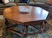VINTAGE WOOD CARVED OCTAGONAL COFFEE TABLE 58": VINTAGE WOOD CARVED OCTAGONAL COFFEE TABLE | MOORISH INDIAN MORRACAN STYLE HOME DECOR DECORATIVE FURNISHINGS GREAT ROOM LIVING ROOM WOODWORKER REFINISHING PROJECT DIY