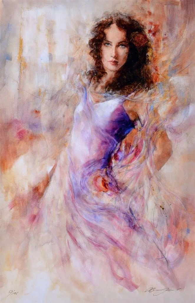Gary Benfield, "Alana" LE Giclee on Canvas: Artist: Gary Benfield - Title: Alana - Medium: Fine Art Giclee on Canvas - Signature: Hand-signed by the Artist - Limited Edition: 195 - Image Size Approximately 32.5 inches x 21 inches - Unframed on