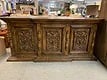 VINTAGE CARVED WOOD SIDEBOARD BUFFET 47": VINTAGE CARVED WOOD SIDEBOARD BUFFET -47" X 38" X 19" APPROX-GOOD VINTAGE CONDITION CONSISTENT WITH AGE AND USE, MINOR WEAR