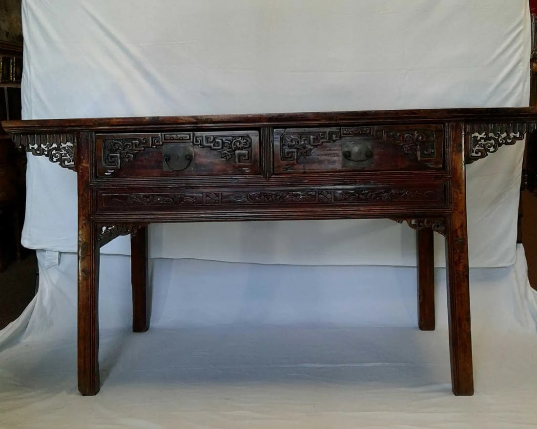 Asian Hand Carved Buffet Table - 17