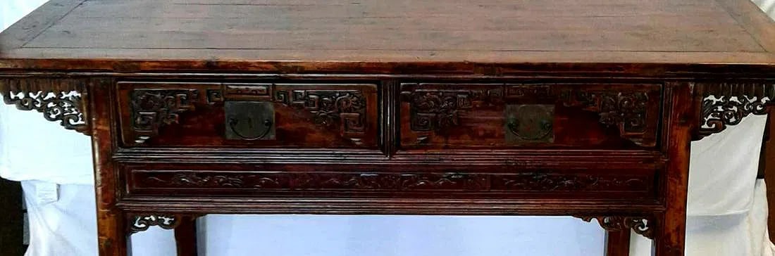 Asian Hand Carved Buffet Table - 3