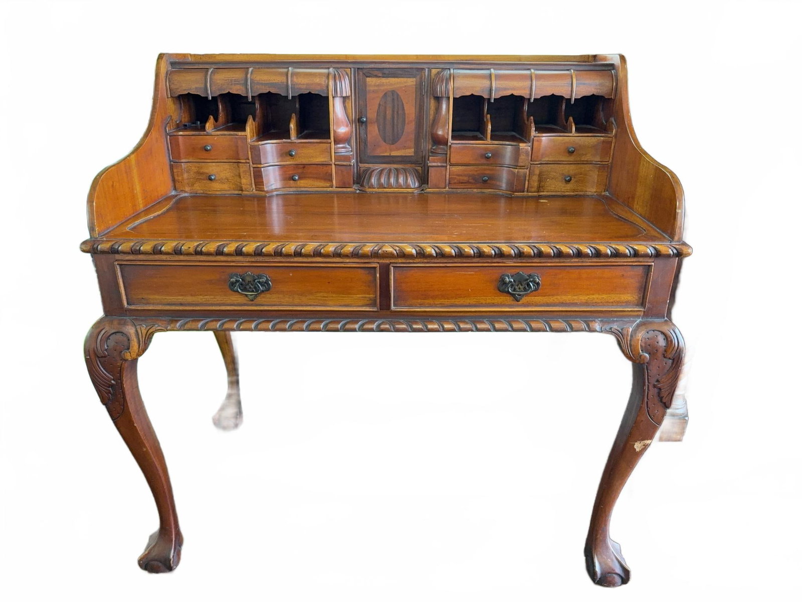 Slant-Top Writing Desk with Drawers (1 of 9)