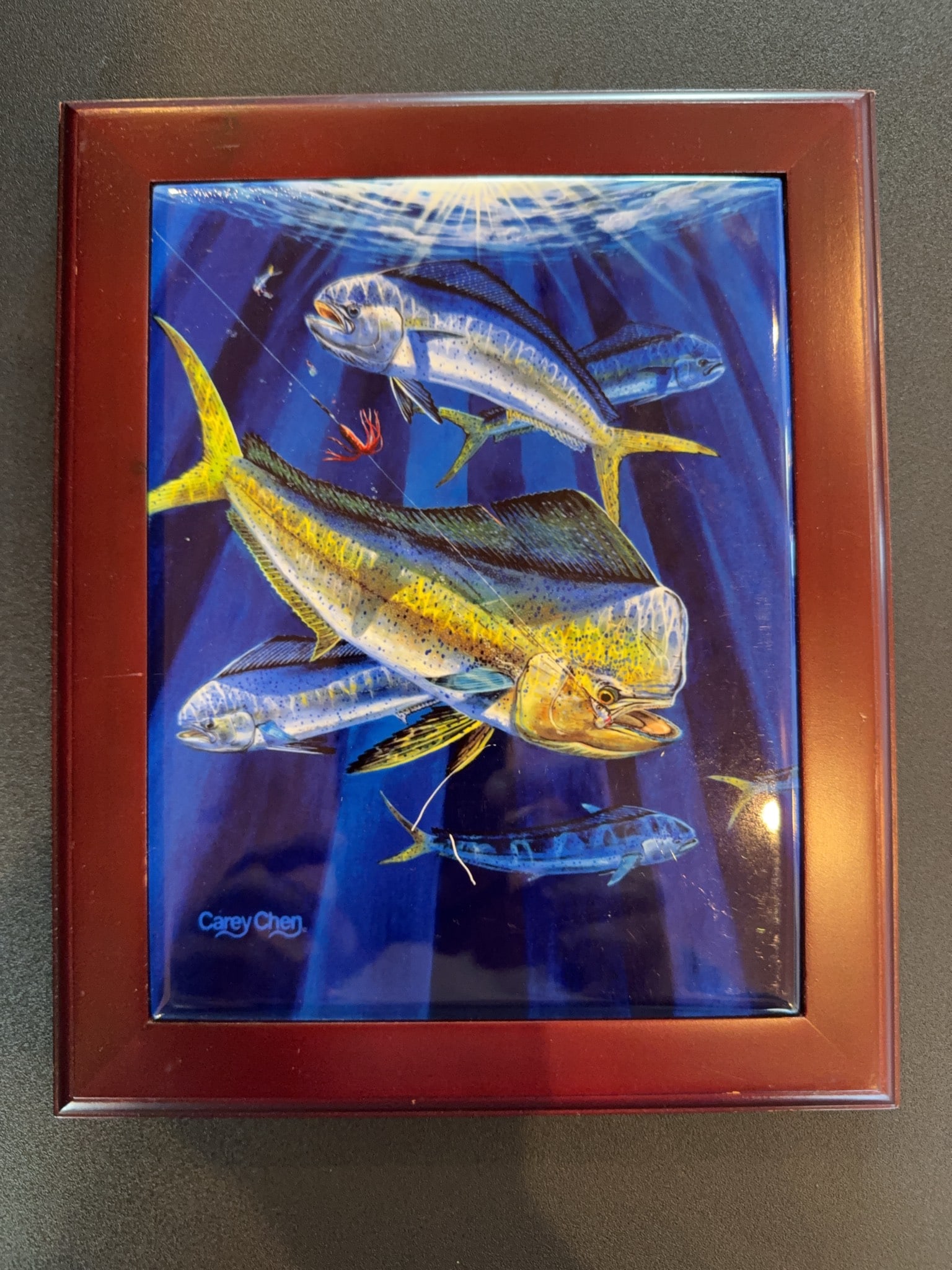 Carey Chen Framed Fish Artwork - 2