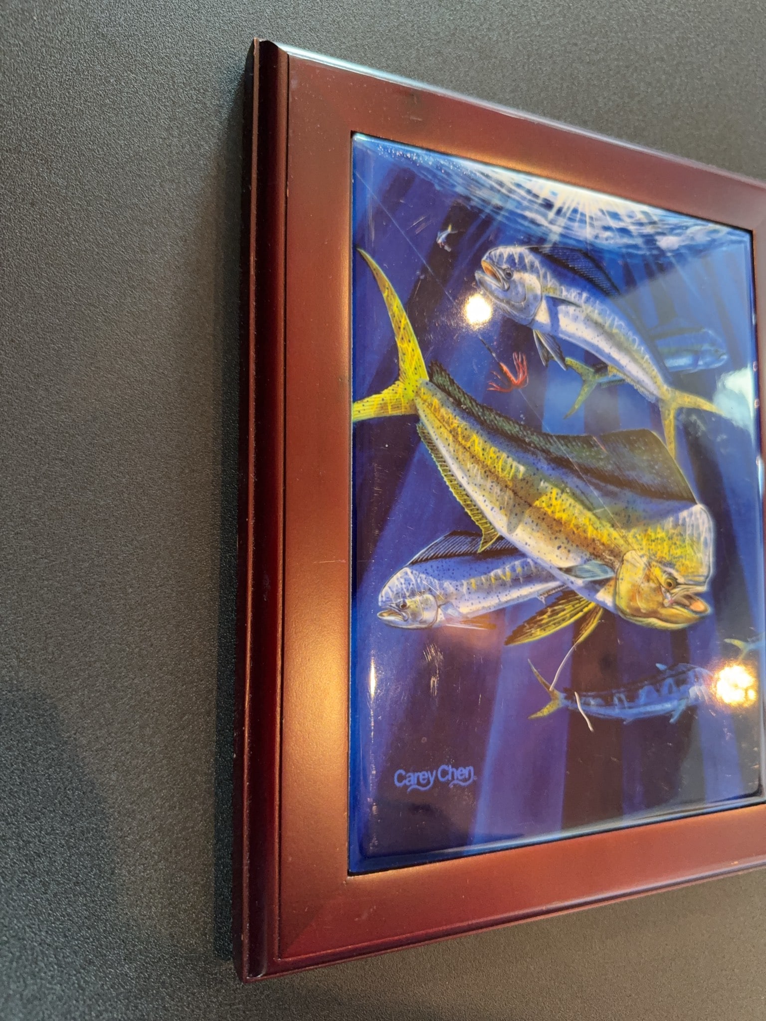 Carey Chen Framed Fish Artwork - 7