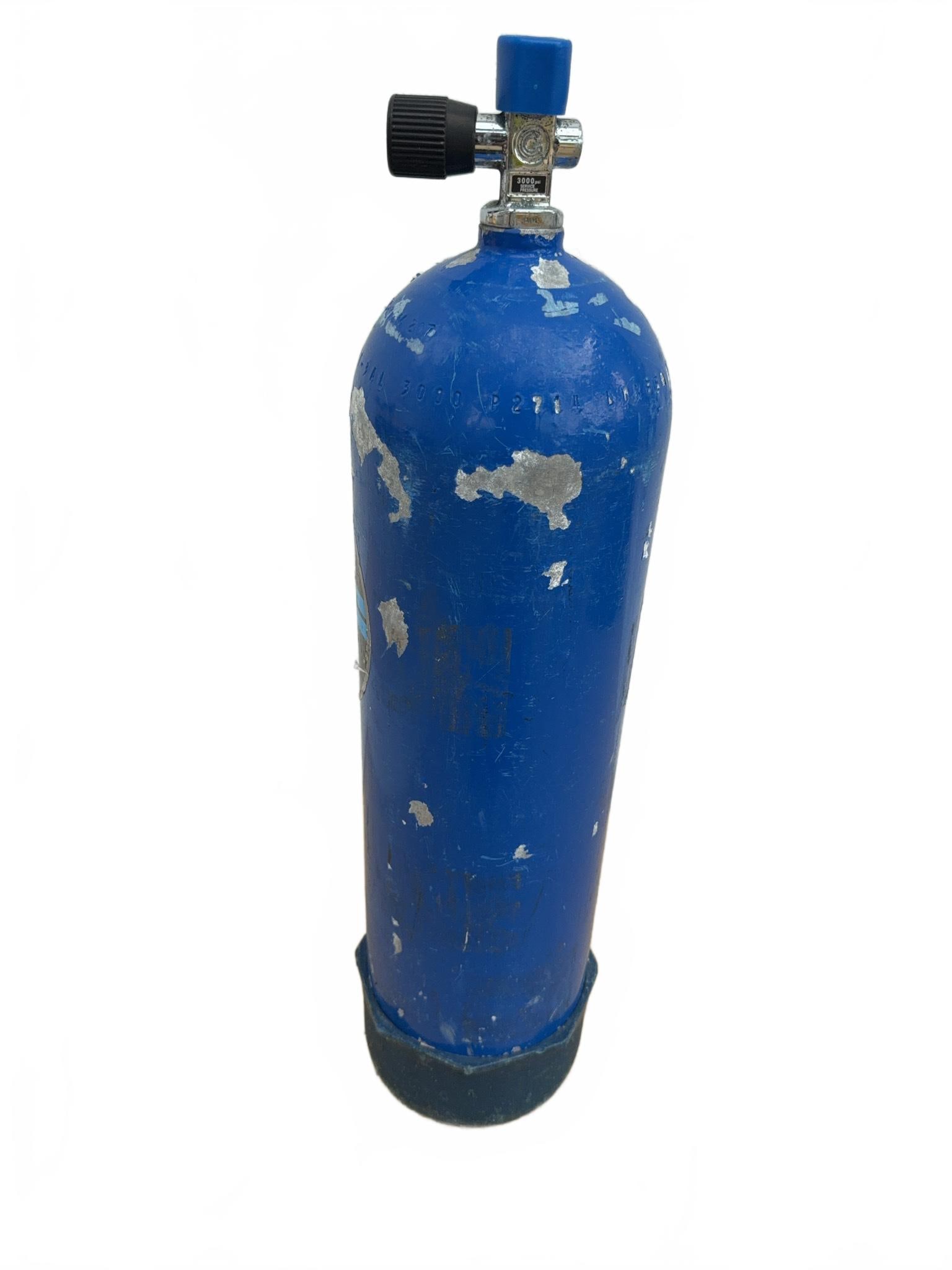 Sherwood Scuba Aluminum 80 Dive Cylinder 2 of 2: Sherwood Scuba Aluminum 80 scuba tank with blue paint, showing signs of surface wear consistent with use. Includes a visual inspection sticker from Tilden's Scuba Center 6/2025. The last hyrdro inspec