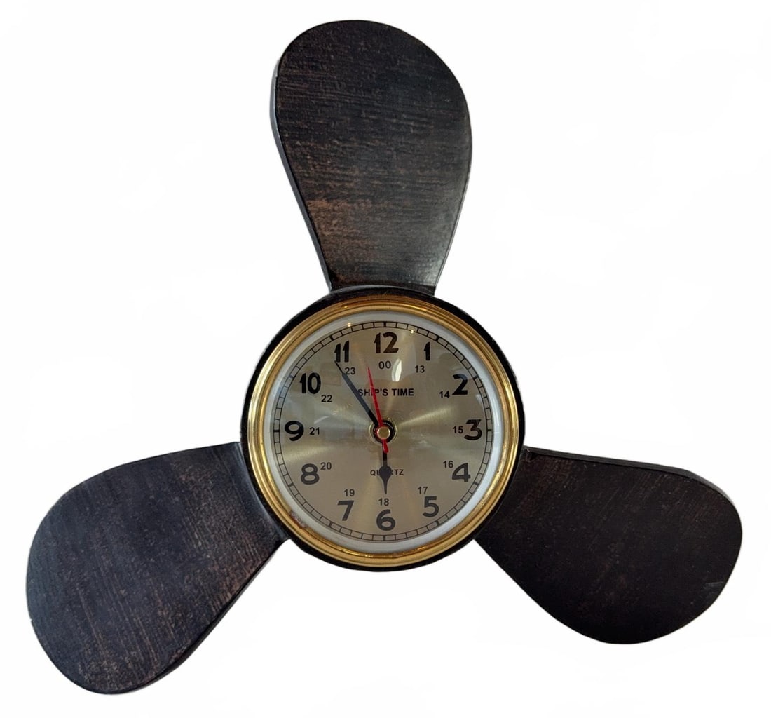 Ship's Time Quartz Wall Clock with Propeller Motif (1 of 7)