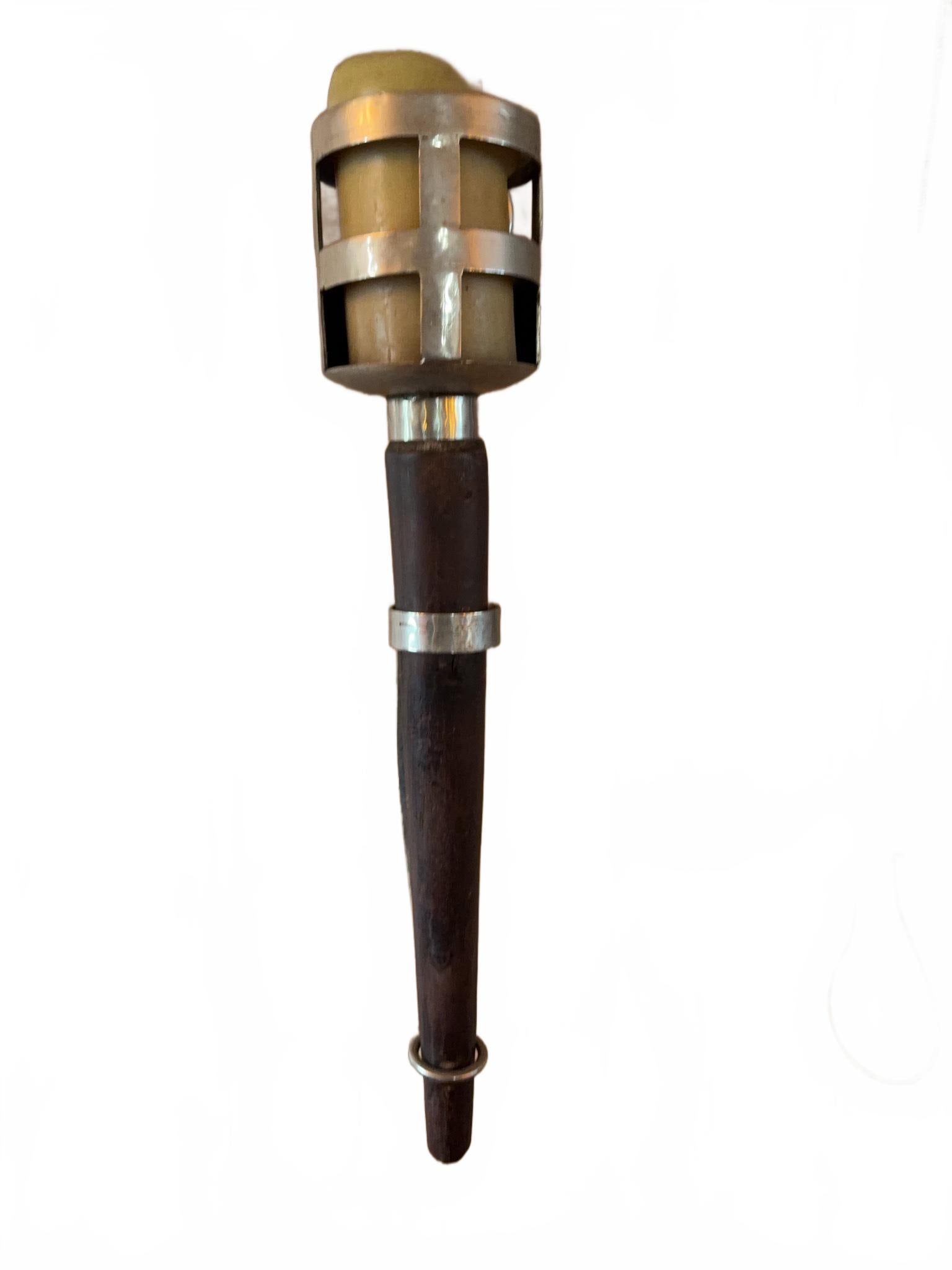 Hand Sculpted Metal and Wood Wall-Mounted Torch Sconce 2 of 2 (1 of 6)