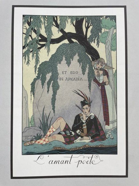 GEORGE BARBIER (1882-1932).: "The Poet Lover". Scotland XIX century. Almanacs 1922; 1923. Georges Augustin Barbier was one of the great French illustrators of the early 20th century.