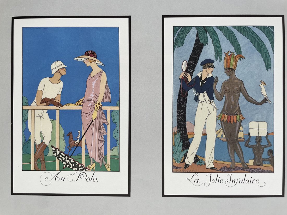 Polo : GEORGE BARBIER (1882-1932) Almanach 1923/24: At polo. France XX century. Almanacs 1923; 1924. The pretty island... West Indies XIX century. Almanacs "Fashionable and Flamboyant" 1923; 1924. Two color illustrations of the highest quality printing