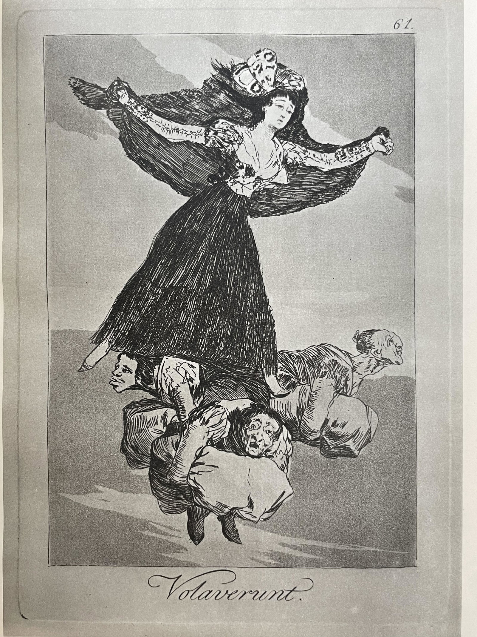 GOYA: They set out and away.: Fine Print of the original lithograph, made in 1942. Overall size: 27 x 18.5cm; picture itself: 16 x 22.5cm. Francisco Jose de Goya y Lucientes (1746-1828). Goya tried, the signatures under the etchin