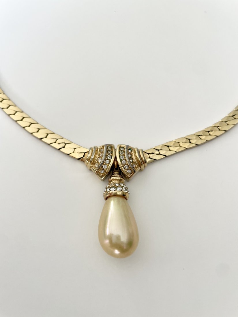 Art Deco Necklace \Cartier Style\ with Drop Pearl. (1 of 2)