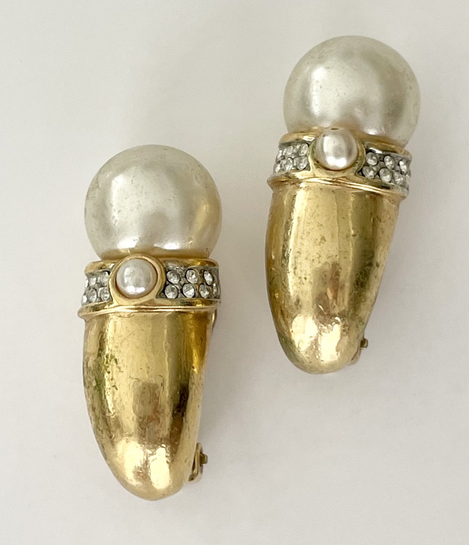 Vintage Earrings *Bees* with pearls. (1 of 3)