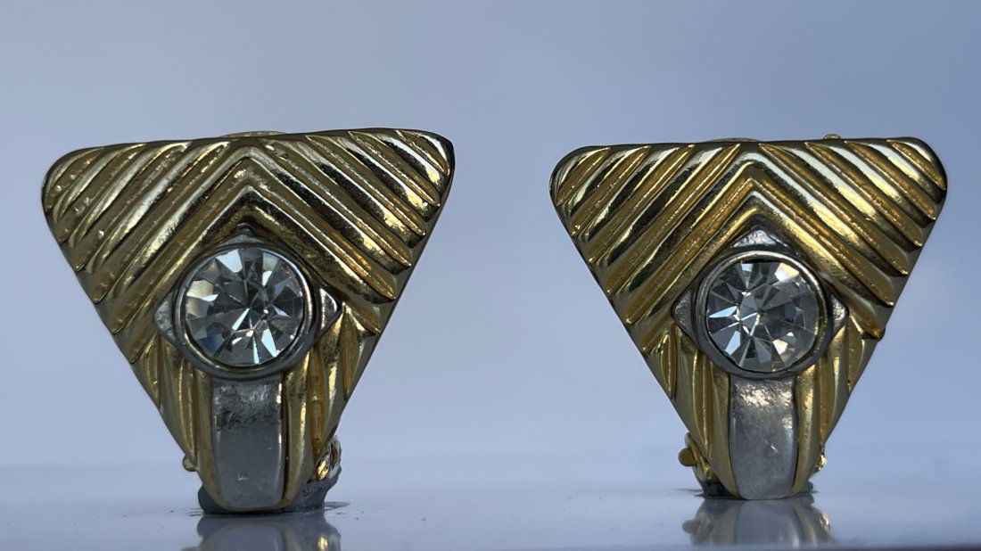 Vintage Art Deco Earrings "Pyramid". (1 of 4)