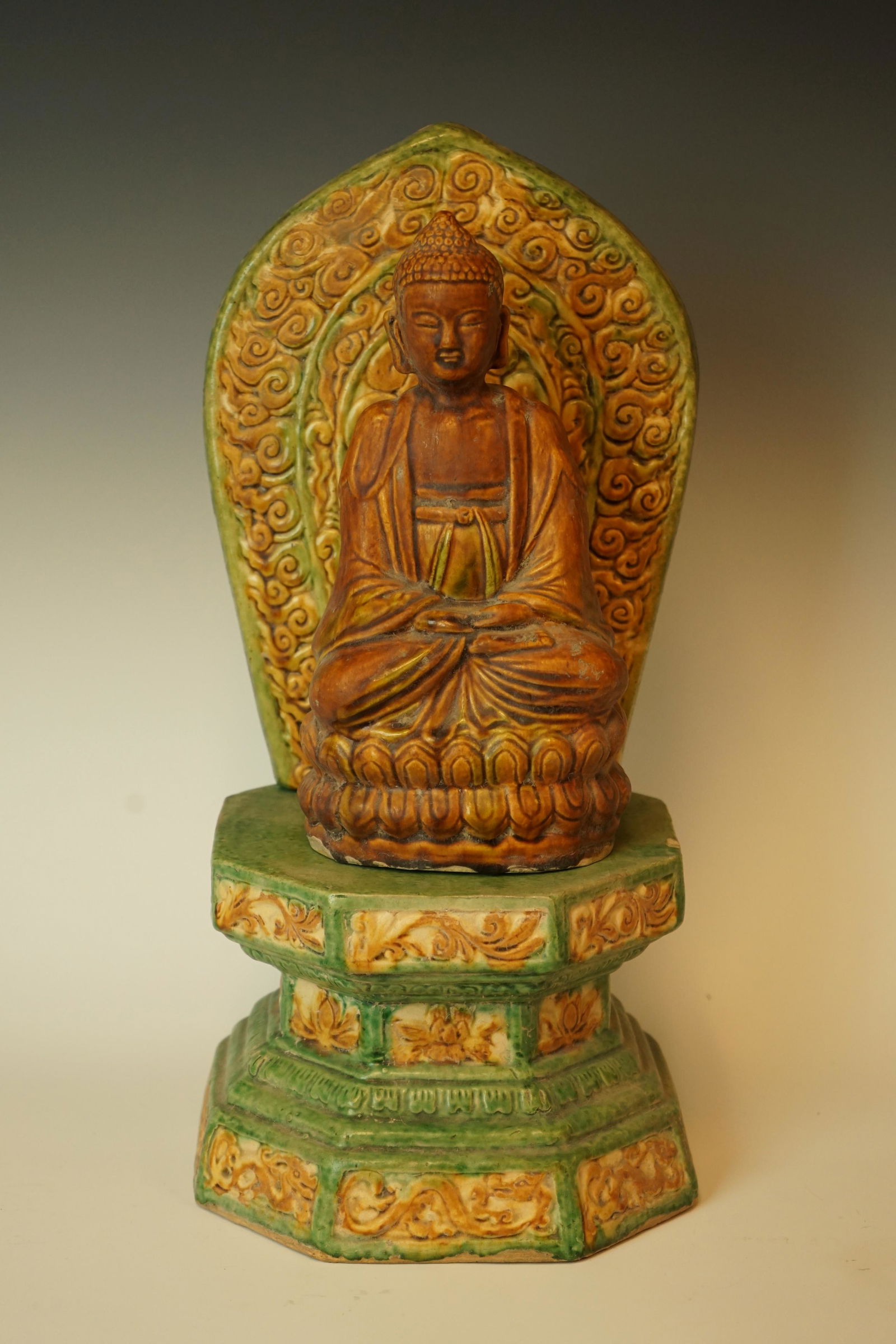 Liao Sancai Buddha Statue W/Base (1 of 9)