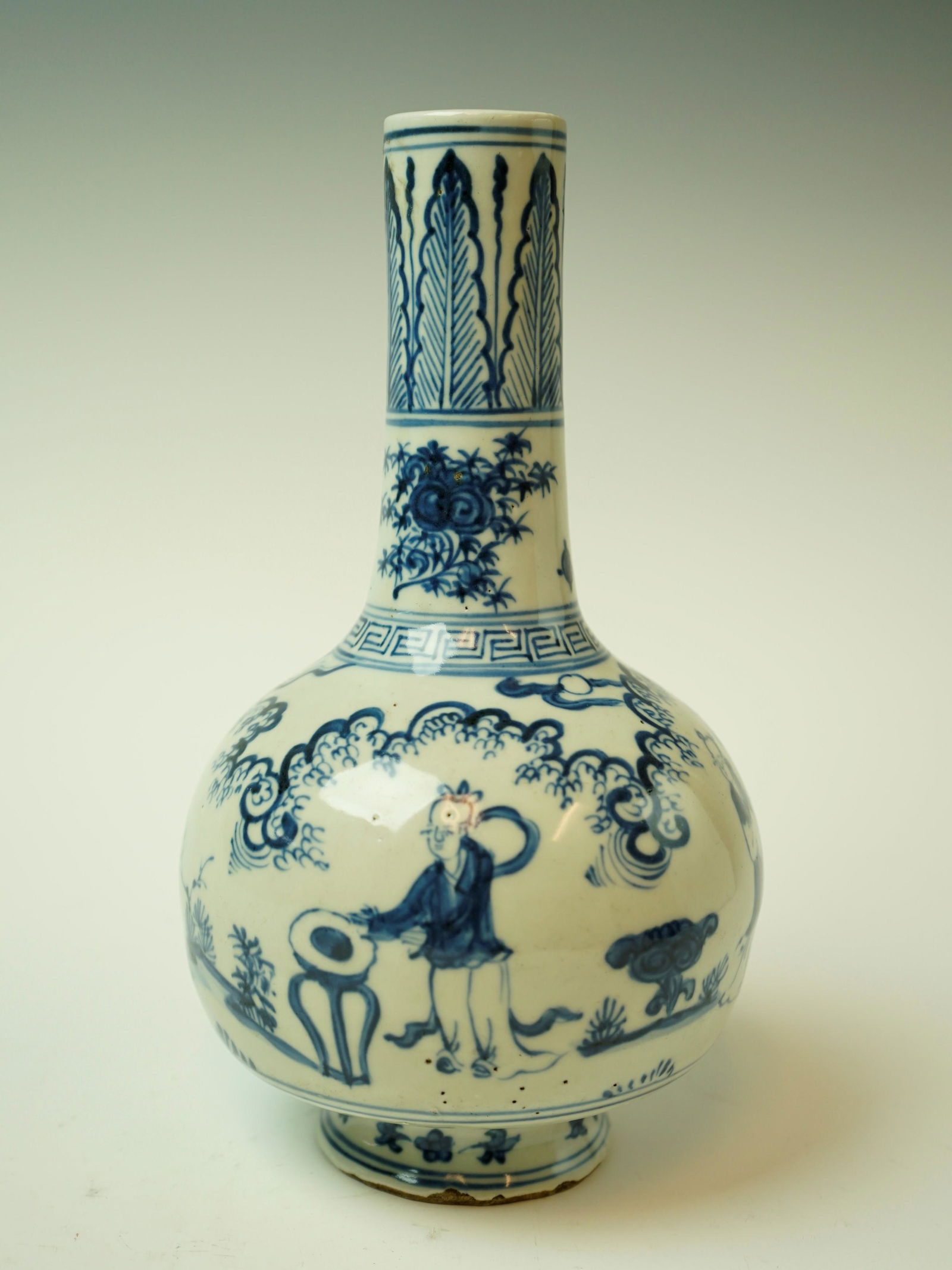 Chinese Blue and White Figural Bottle Vase,Ming Dynasty(17th Century)*No Reserve* (1 of 11)