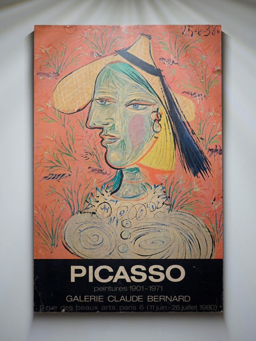 Pablo Picasso Exhibition at the Galerie Claude Bernard,VTG Wood Poster (1 of 3)