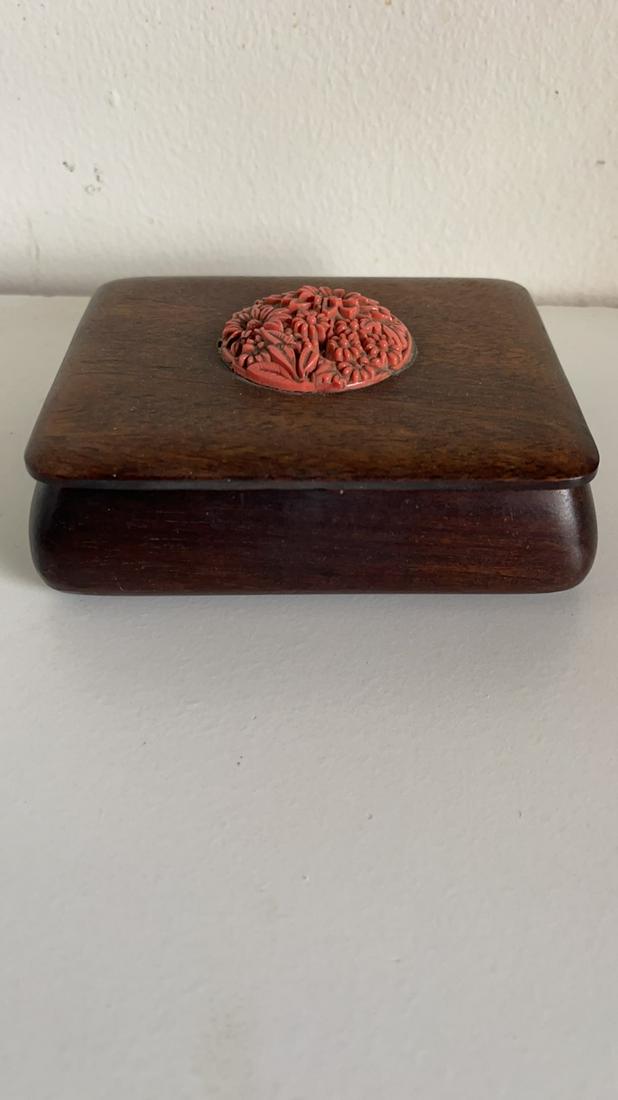 Rose Wood Treasure Box w/ Red Coral. (1 of 6)