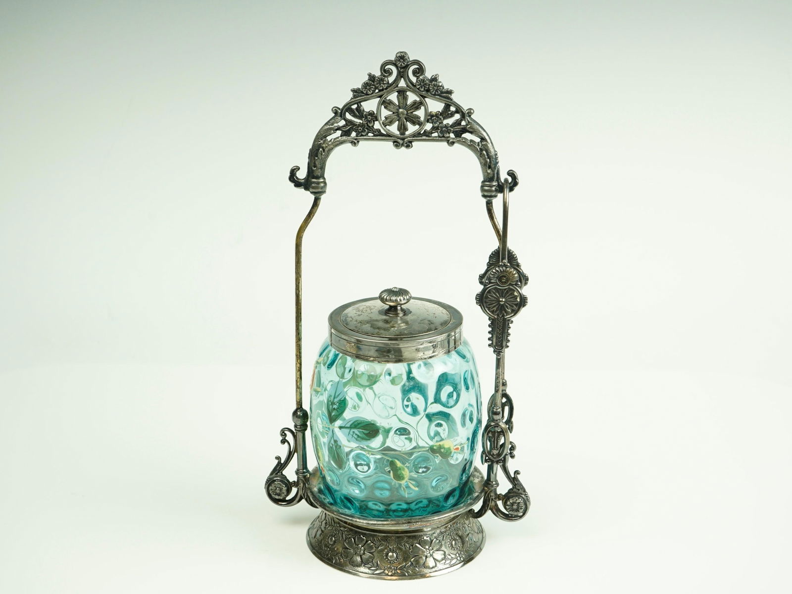 Victorian Blue Coin Spot Pickle Caster (1 of 5)