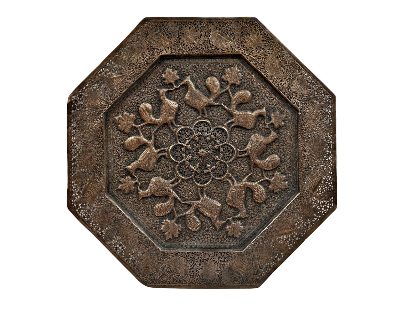 An Antique 19th Century Kashmiri Copper Tray (1 of 6)