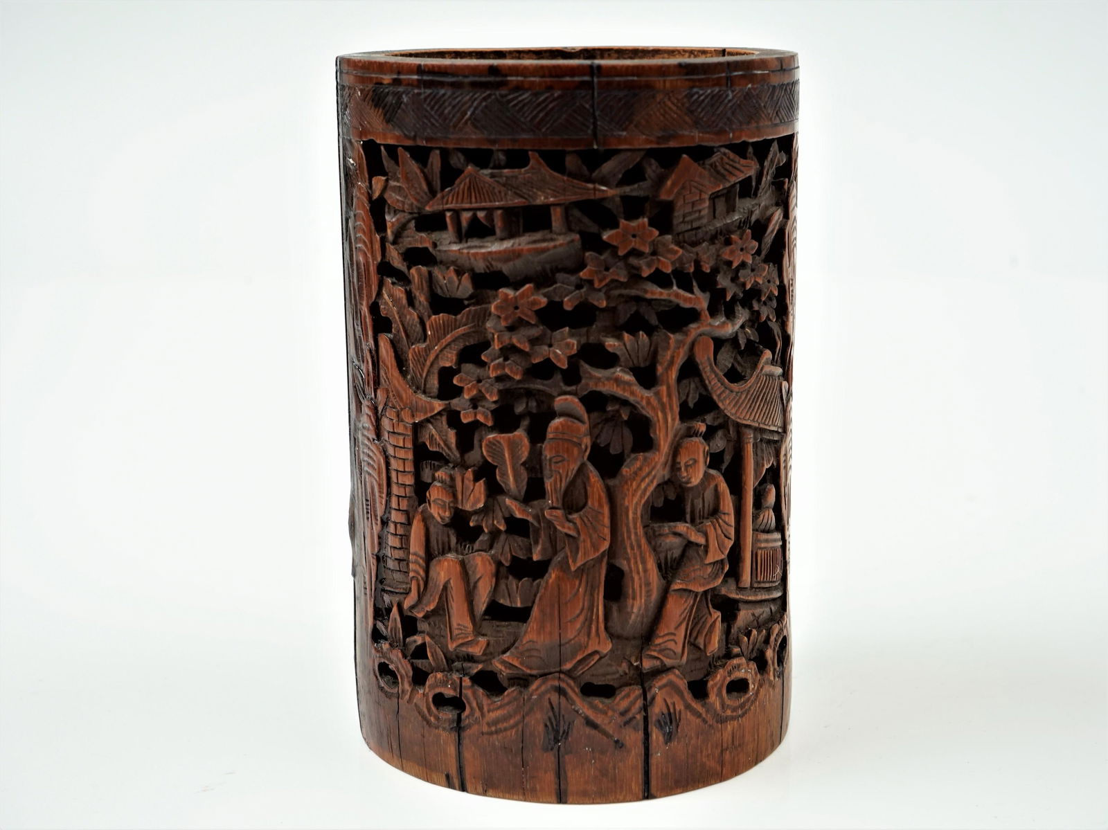 Antique Chinese Carved Bamboo Brush Holder (1 of 7)