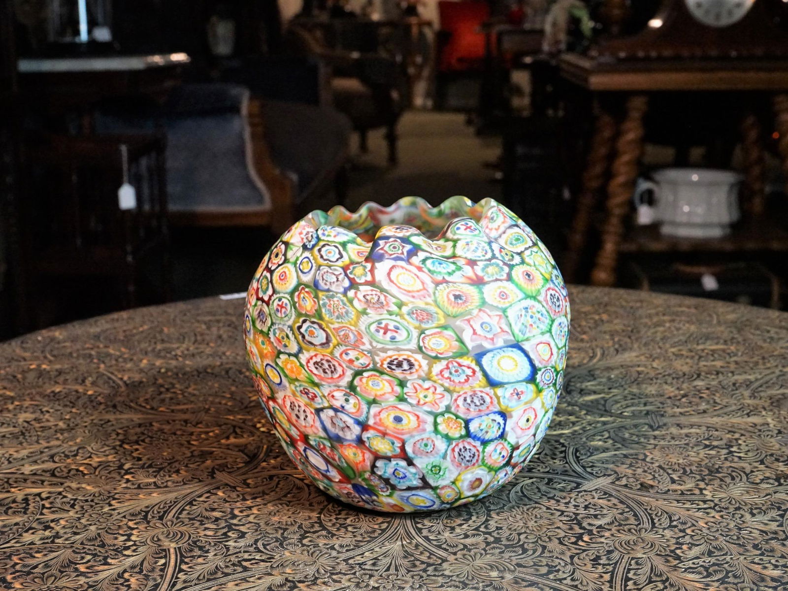 Murano Fratelli Toso Style Millefiori Glass Vase (1 of 7)