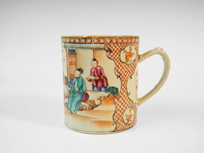 Chinese export porcelain mandarin pattern mug Qianlong, 18th c.: Shipping: We offer in-house shipping services for most small items. This means that we will take care of packing and shipping the items directly to you. For larger or specialized items, we recommend u