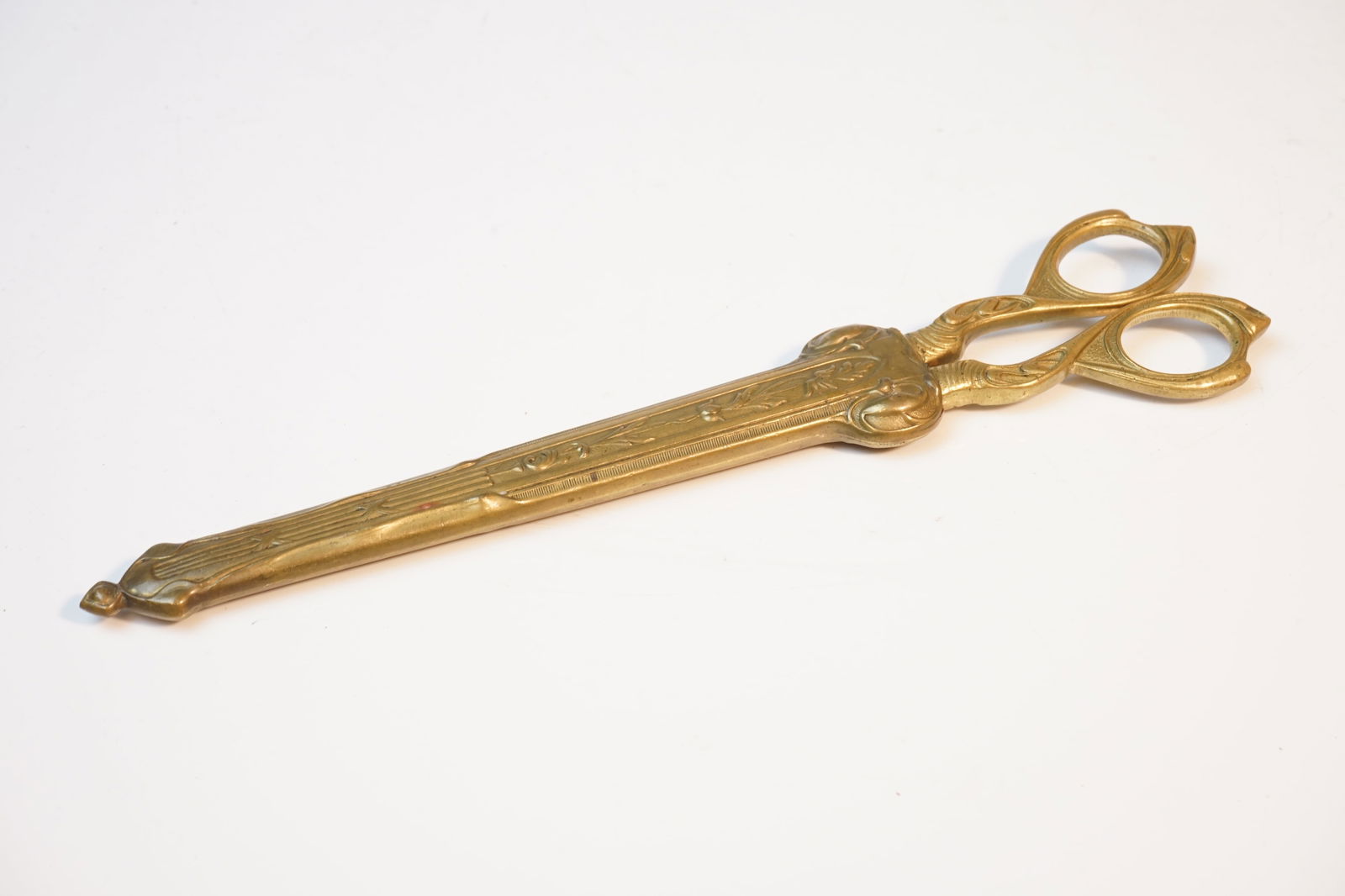 1900s German Jugendstil Brass and Steel Scissors and Sheath (1 of 3)