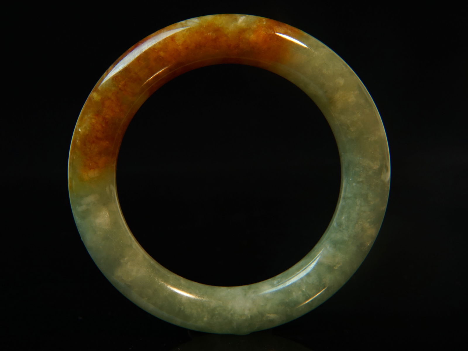 Type "A"  Chinese  Green and Rust Jadeite Bangle (1 of 4)