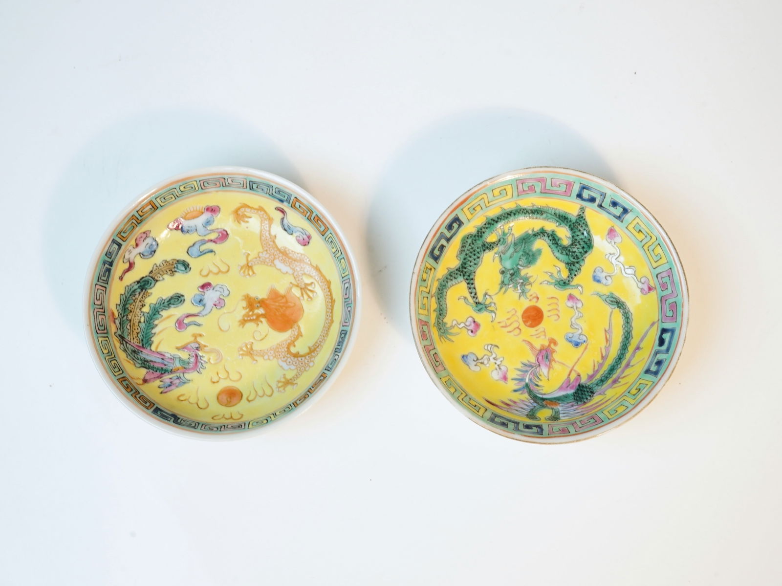 A Pair of "Dragon and Phoenix" Dishes, 19th Century (1 of 4)