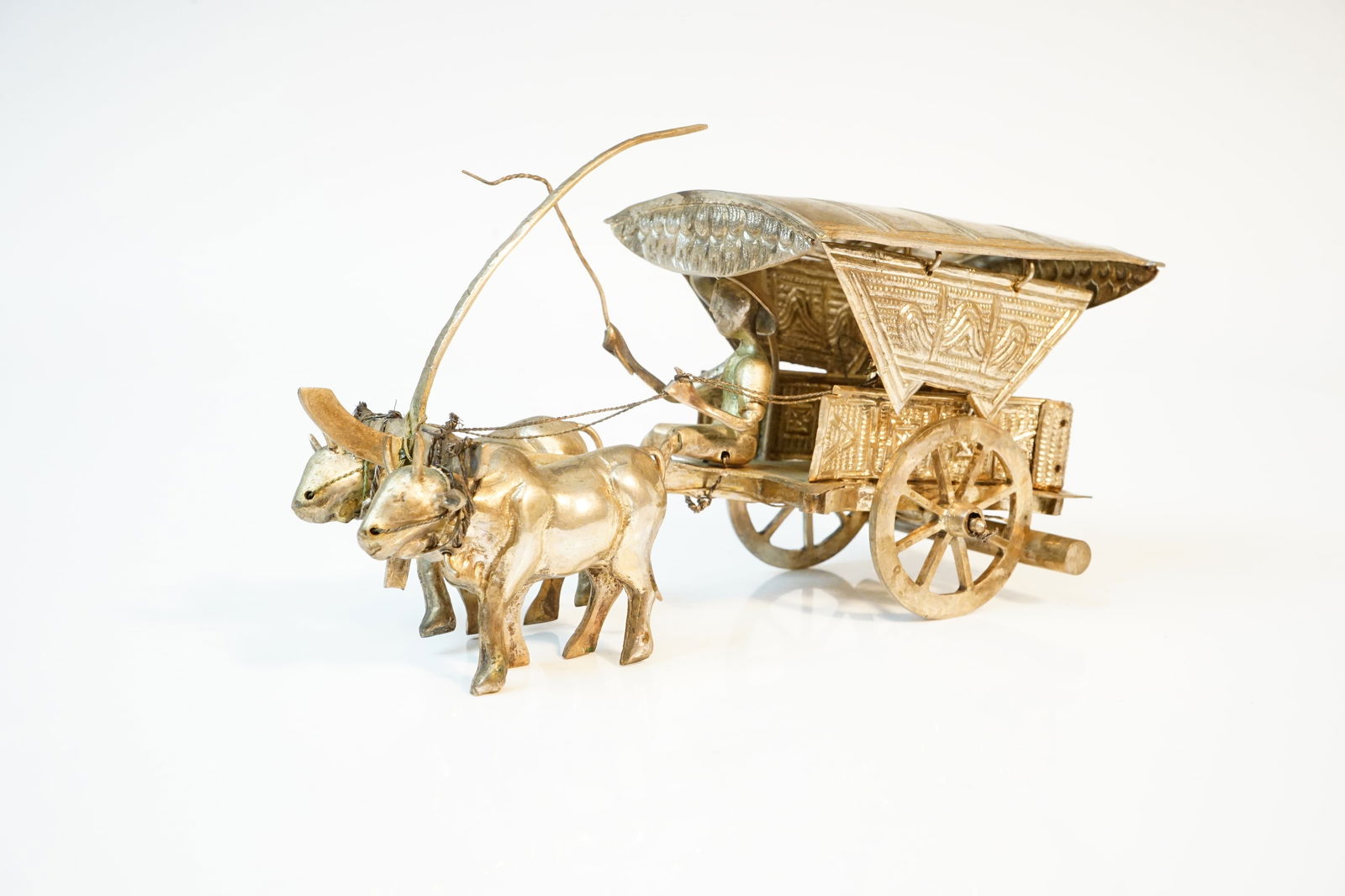 Asian Metal Man Driving Cart With Cattle Figure: Shipping: We offer in-house shipping services for most small items. This means that we will take care of packing and shipping the items directly to you. For larger or specialized items, we recommend u