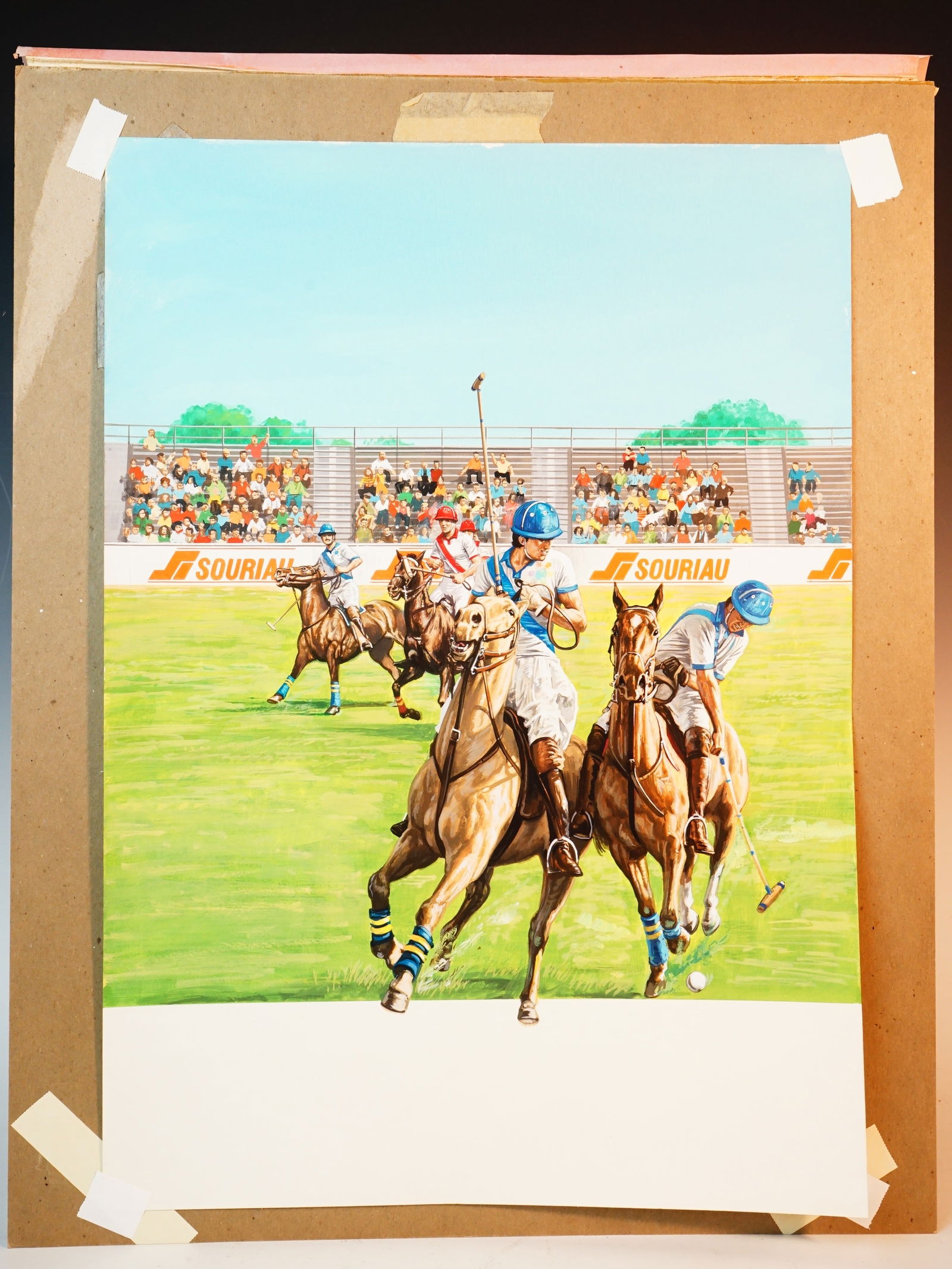 Watercolor Painting On Paper By Lee Heller : Polo Players: Approximate size:22x15.5in Shipping: We offer in-house shipping services for most small items. This means that we will take care of packing and shipping the items directly to you. For larger or specia