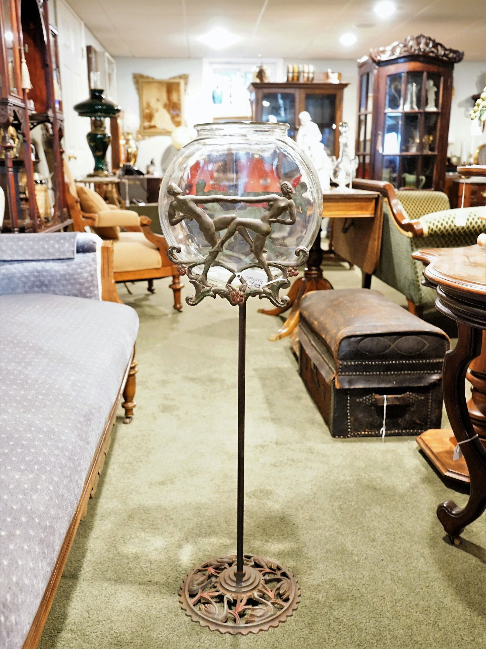 Rare Early 20Th C Antique Art Deco Fish Bowl Stand (1 of 5)