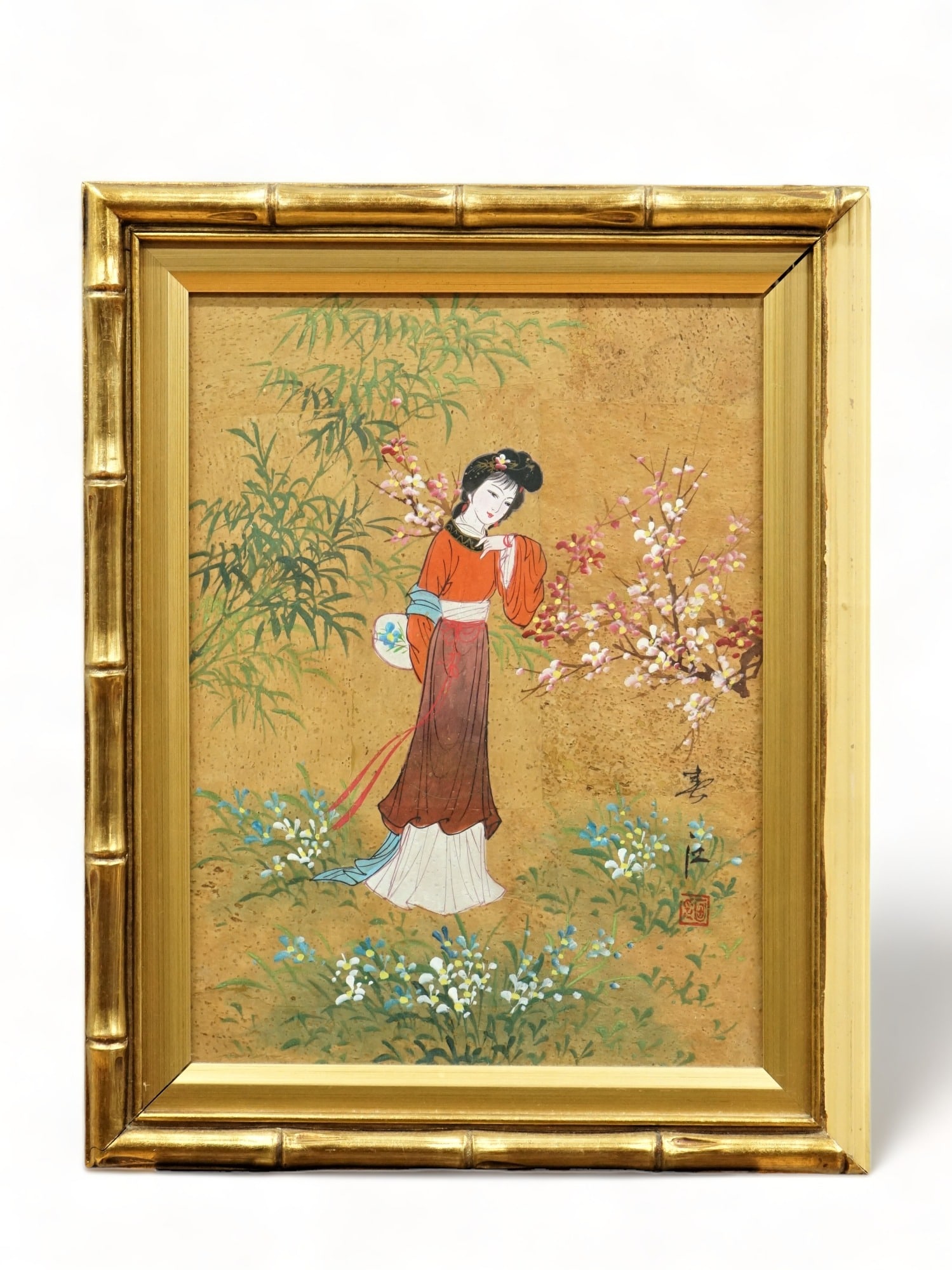 Vintage Japanese Gersha Painting: Origin:JapanDate/Period: 19th CMaterial: CanvasShipping:We offer in-house shipping services for most small items. This means that we will take care of packing and shipping the items directly to you. F