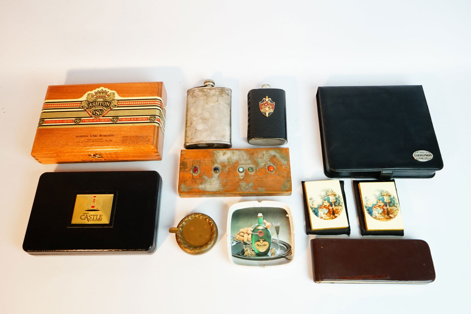 A lot of  vintage collectible cigar and cigarette boxes, along with matchboxes,20th c (1 of 8)