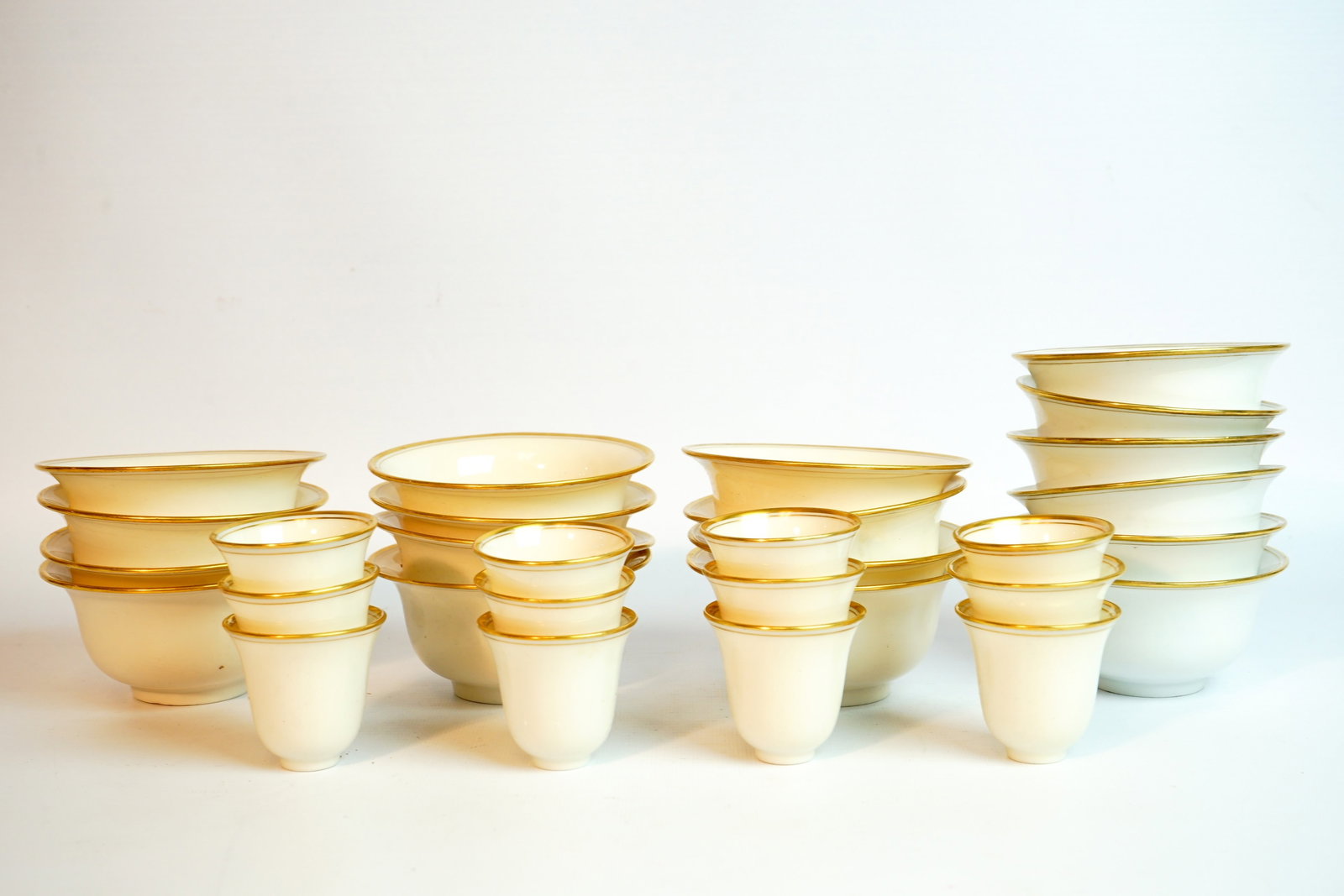 30 Lenox Sides Bowls and Demitasse Cups Liners,20th c: Approximate size:2x4.25in(largest) Shipping: We offer in-house shipping services for most small items. This means that we will take care of packing and shipping the items directly to you. For larger o