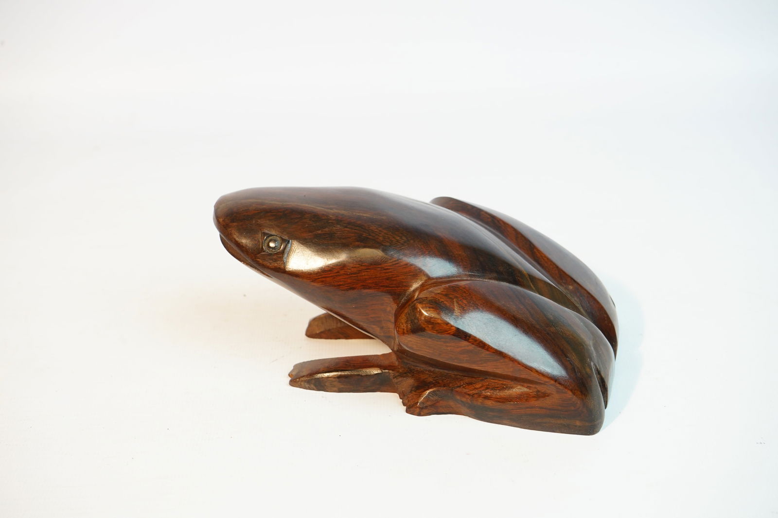 Hand Carved Wood Frog Statue,20th c (1 of 7)