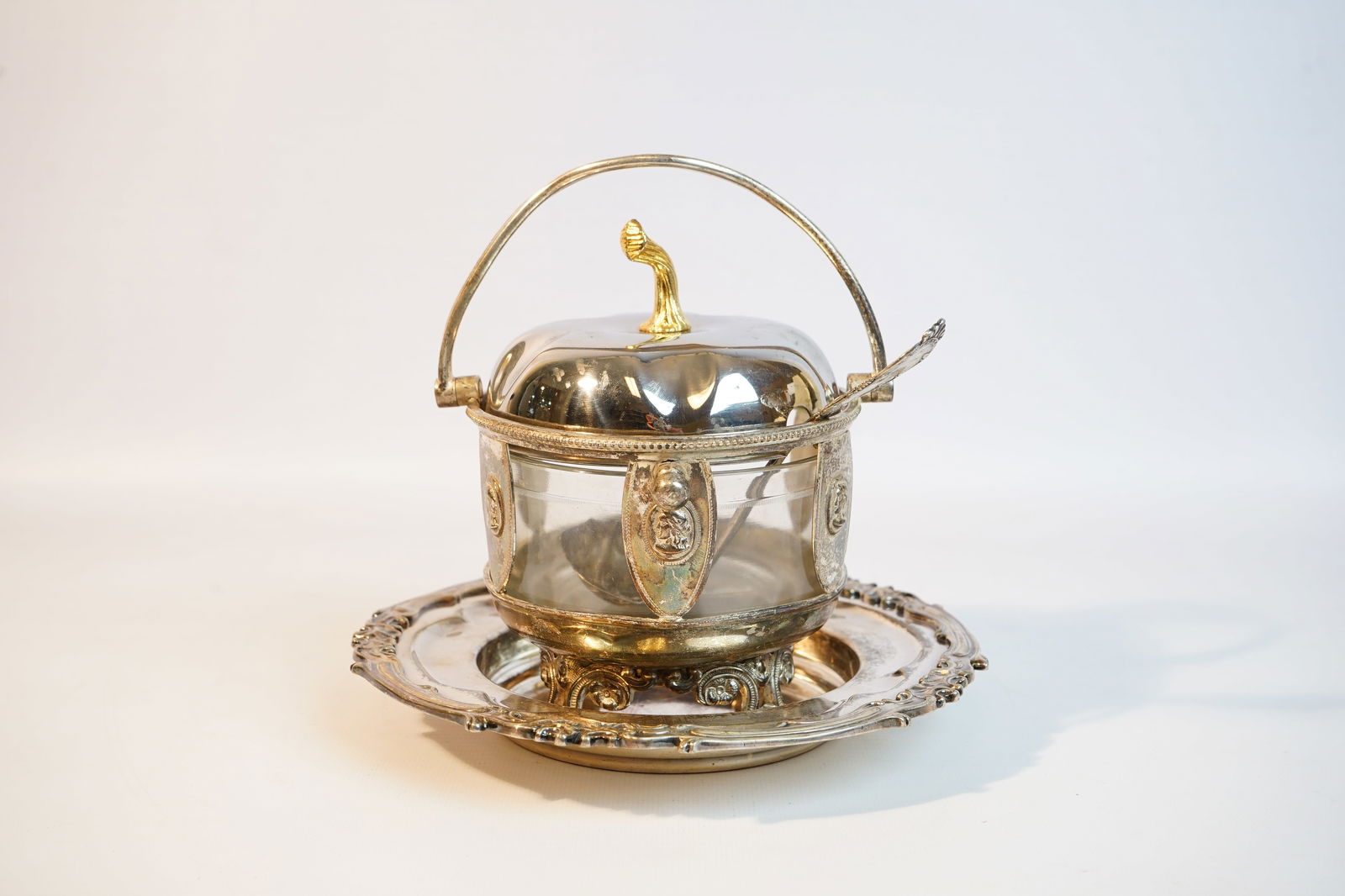 Vintage Silver-Plated Covered Punch Bow with Spoon and Tray (1 of 8)